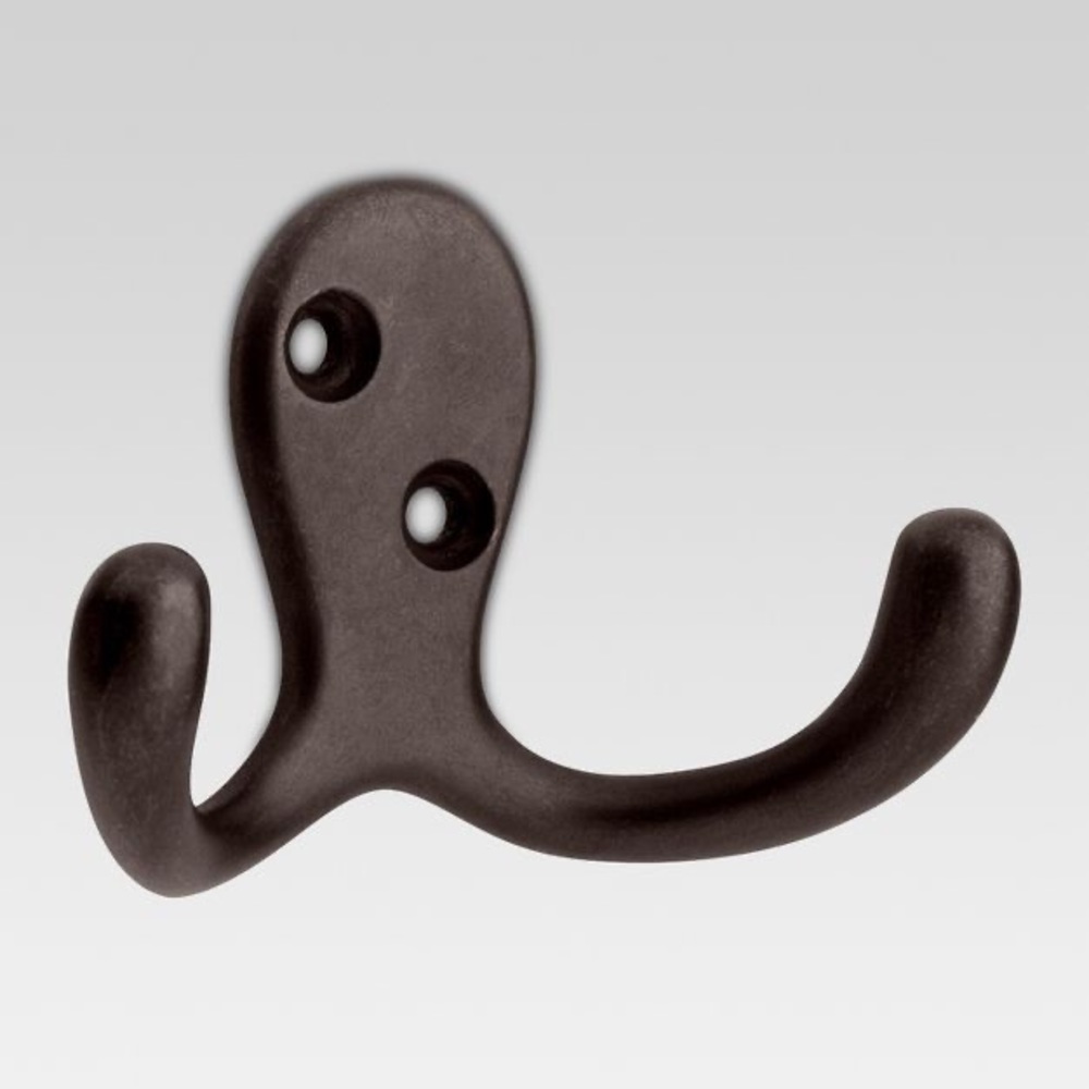 2pk Double Prong Robe Hook in Oil Rubbed Bronze - Room Essentials